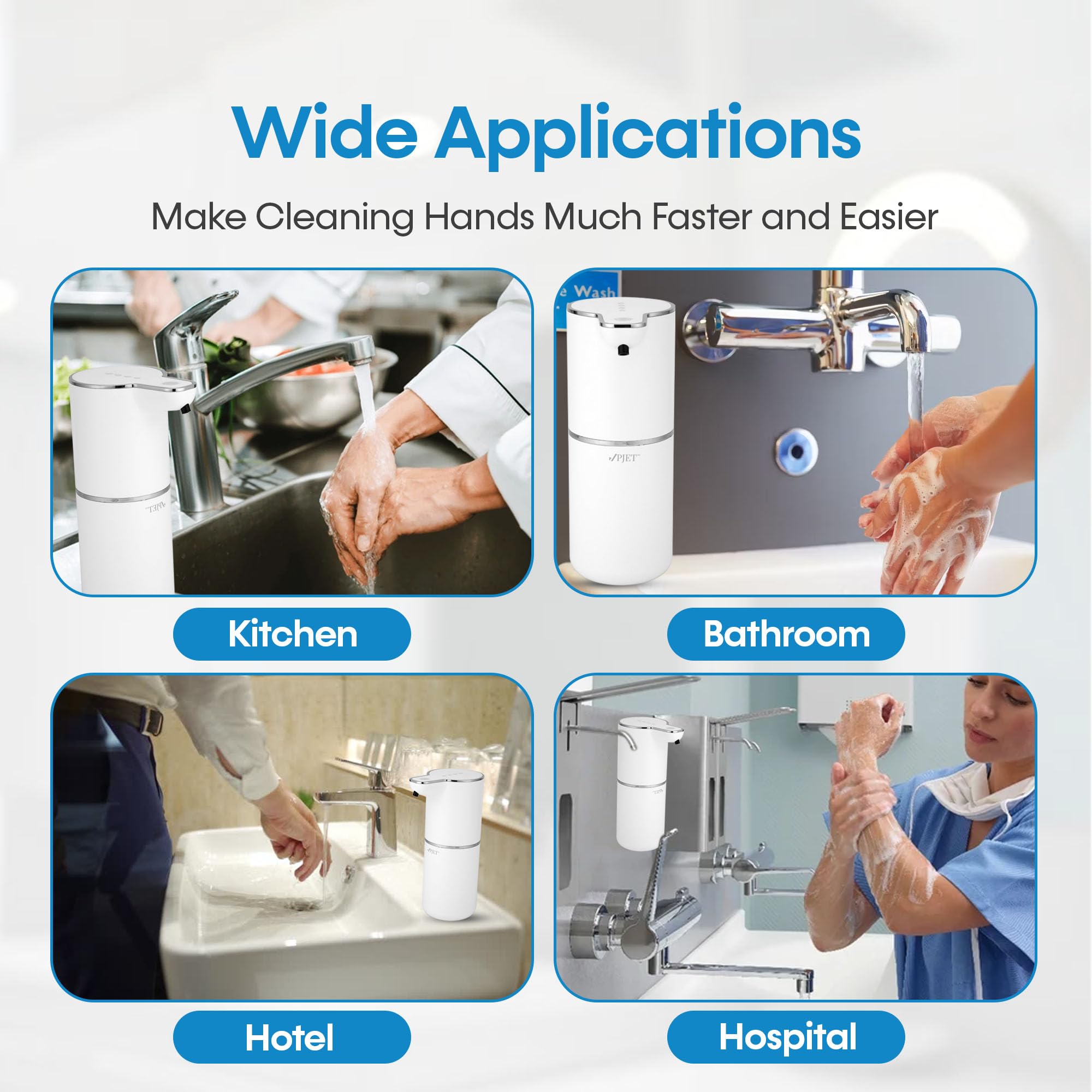 Pjet Automatic Foam Handwash Dispenser | Smart Touchless Soap Holder For Bathroom, Office, Kitchen (350 Ml) Plastic